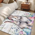 thumbnail image 4 of Bunny Easter Area Rugs 3'x5', Washable Small Throw Rugs for Living Room Bedroom, Eucalyptus Leaves Spring Floral Eggs Wooden Indoor Outdoor Rug Non-Slip Low Pile Carpet Runner Reversible Floor Mats, 4 of 8