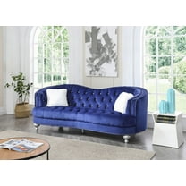 Jewel G750-S Sofa, Blue - Soft Micro Suede Velvet & Deep Tufting