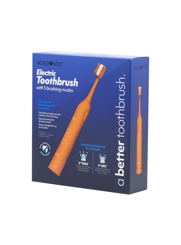 A Better Electric Toothbrush with 2 Brush Heads and Charging Station - Coral