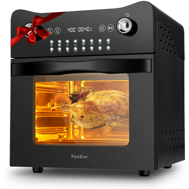 Fynllur 16-in-1 Electric Air Fryer,14.7 QT Air Fryer with Rotisserie&Dehydrator, 1800W Toaster Ovens Countertop Air Fryers Combo, with LED Digital Touch Screen, 9 Accessories&Recipes