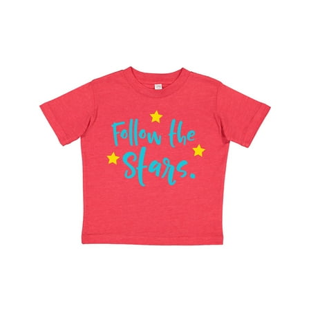 

Inktastic Follow The Stars - Blue Yellow Gift Toddler Boy or Toddler Girl T-Shirt