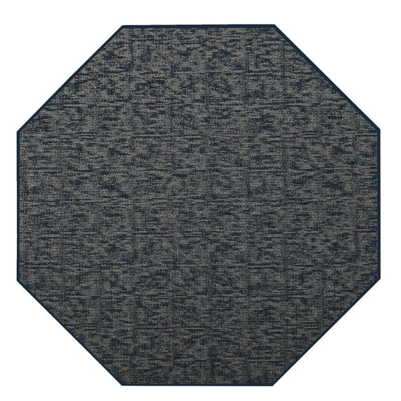 Furnish My Place Indoor Floor Rug - 10 ft. Octagon, Navy, Distressed, Area Rug for Bedrooms, Hallways, Living Rooms
