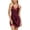 Dark Red, variant on Lingerie for Women Plus Size Satin Lace Chemise Nightgown Deep V Neck Nightdress (Dark Red XXXL)