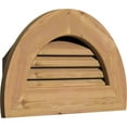 thumbnail image 2 of 20"W x 10"H Half Round Gable Vent (25"W x 15"H Frame Size): Unfinished, Functional, Smooth Western Red Cedar Gable Vent w/ 1" x 4" Flat Trim Frame, 2 of 12