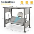 thumbnail image 4 of 3-Person Outdoor Patio Porch Gazebo Swing with Cushion, Curtain, 4 of 7