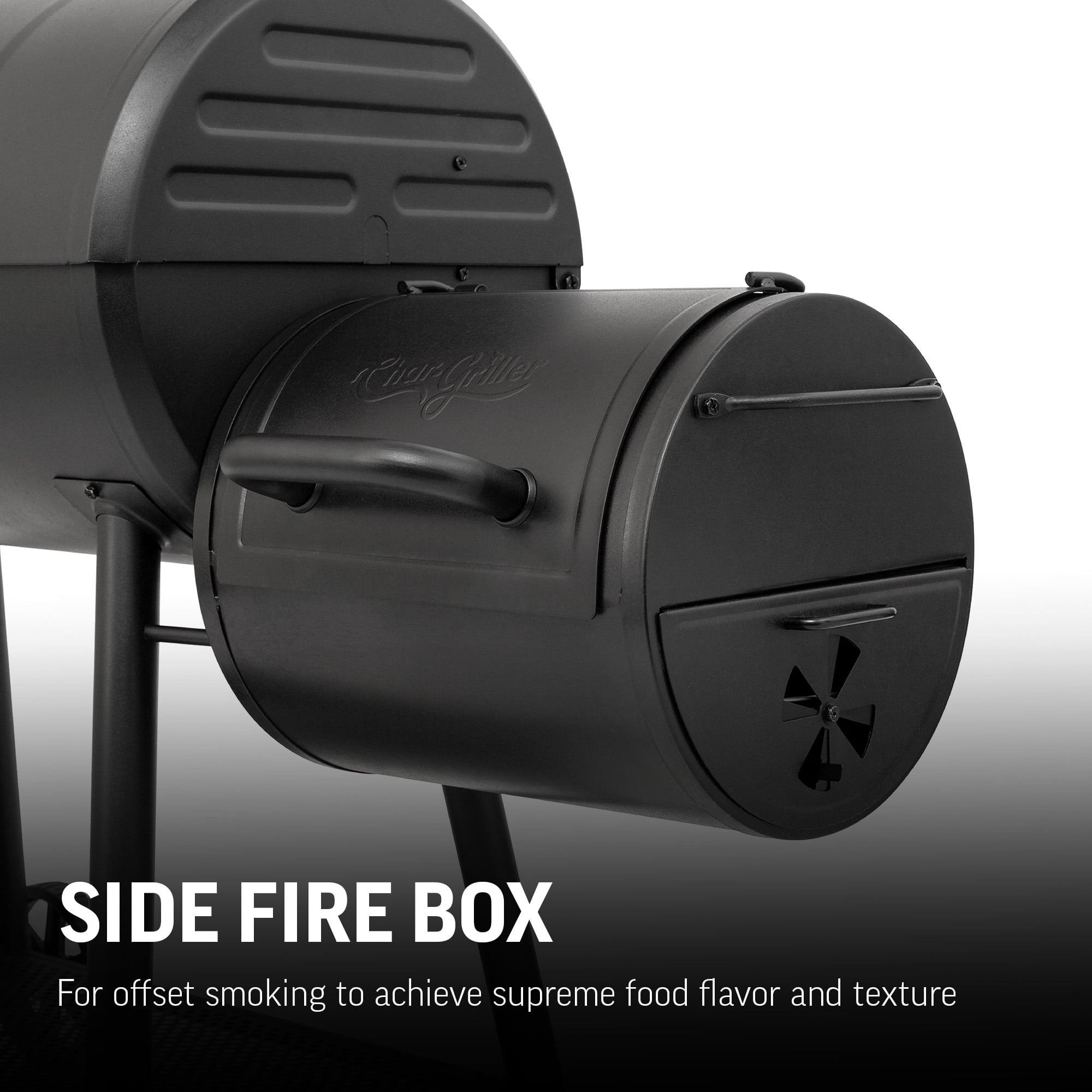 Char-Griller Dakota™ Offset Smoker 625-Sq. inch Cook Space | Black Smoker Grill Combo | Model 8235