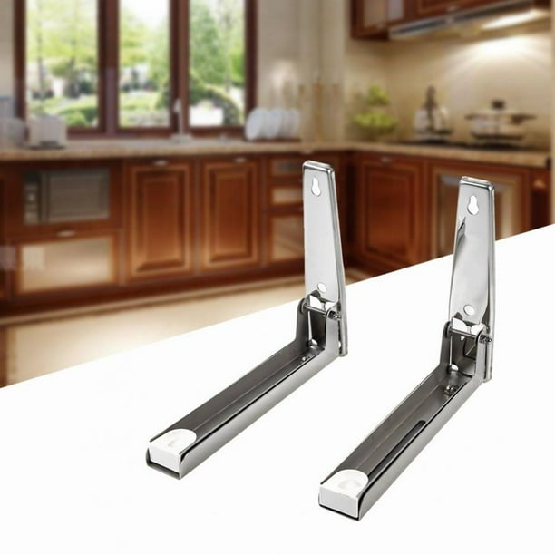 2x Kitchen Stainless Steel Microwave Oven Bracket Sturdy Foldable