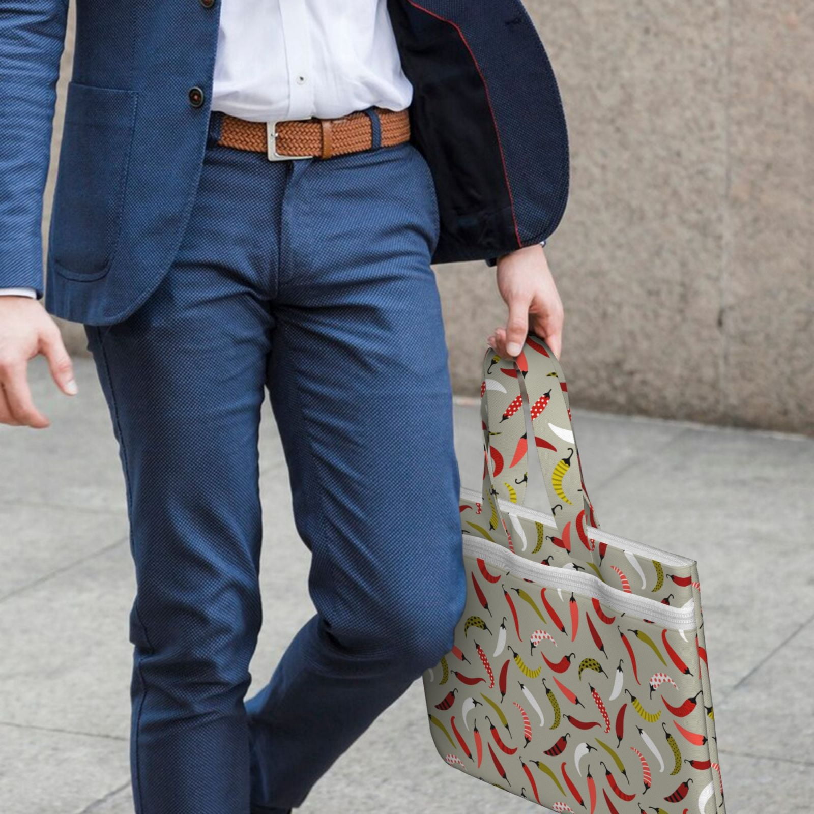 Kdxio Colorful Chili File Tote Document Bag Business Briefcase Bag Document Organizer Tote Briefcase for Letter A4 Files Business Teacher Office Bag