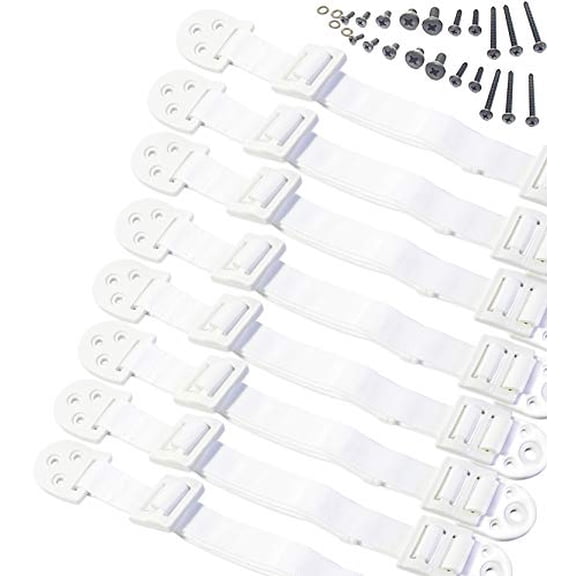 Anclajes para Muebles Boxiki para Niños Ajustables Paquete de 8 Blancos