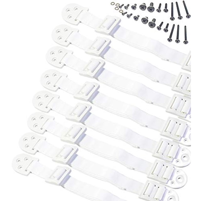 Anclajes para Muebles Boxiki para Niños Ajustables Paquete de 8 Blancos