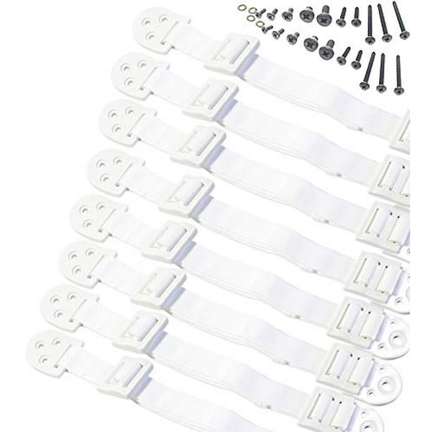 Anclajes para Muebles Boxiki para Niños Ajustables Paquete de 8 Blancos