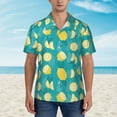 thumbnail image 6 of Picia Lemon Blue Gentle Cotton Regular Fit Short Sleeve Casual Hawaiian Shirt for Men-Small, 6 of 9