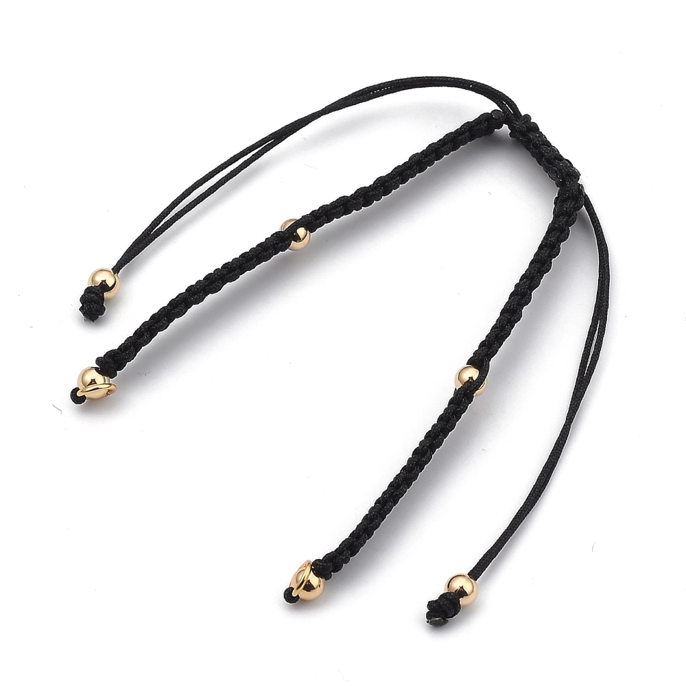 30pcs Nylon Bracelet Making with 304 Stainless Steel Open Jump Rings and Round Brass Beads Golden Mixed color Single Chain Length: about 6-1/8 inch(15.4cm)