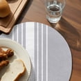 thumbnail image 3 of Light Grey Striped Round Placemats Set of 6 for Dinning Tables,Heat-proof Braided Table Mats 13 Inch,White Simple Neutral Modern Washable Place Mat for Kitchen Restaurant Party Decor Table Setting, 3 of 9