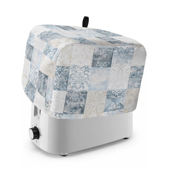 Toaster Cover 2 Slice, Abstract Floral Check Dustproof Bakeware Oven Protector with Top Hook, Vintage Flowers Buffalo Plaid Waterproof Small Kitchen Appliance Toasters Dust Cover, 11"x6"x8"