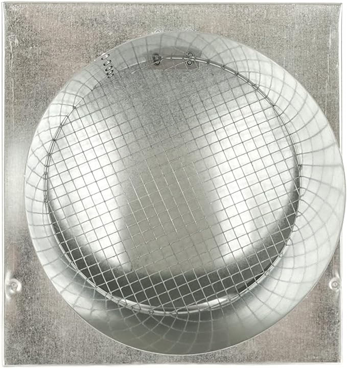 FAMCO Galvanized Steel Hooded Wall Vent with Screen and Damper, Used for Air Exhaust Applications (5 inch, Galvanized)