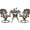 Khaki, variant on MEETWARM 3-Piece Outdoor Patio Dining Set, All-Weather Cast Aluminum Patio Conversation Set with 2 Cushions Swivel Rocker Chairs and 31" Round Table for Backyard Garden Deck, Umbrella Hole, Ocean Blue
