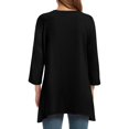 thumbnail image 4 of Yubnlvae Black Fashionable Casual Loose Print Asymmetrical Ladies Top, M, 4 of 4