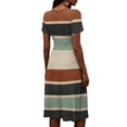 thumbnail image 5 of Spring Dresses for Women Summer Wrap V-Neck Short Sleeve Vintage Dress Evening Party Beach Vacation Sundress, 5 of 5