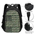 thumbnail image 3 of Pofeuu Jungle Green Camo USA Flag Print Storage Laptop Backpack with USB Charging Port[Water Resistant] College Computer Bookbag Fits, 3 of 7