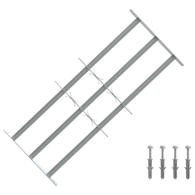 Grille de Sécurité Réglable pour Fenêtres avec 3 Barres Transversales 700-1050 mm