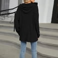 thumbnail image 3 of Plain Pullover Hoodies for Women 2025 Fall Winter Long Sleeve Button Ribbed Hooded Sweatshirt Pullover Tops, 3 of 8