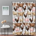 thumbnail image 3 of Bathroom Shower Curtain Farmhouse Sheep Pig Chicken Cow Waterproof Shower Curtains with Hooks, Farm Animal Letter Back Bath Curtains Bathtub Curtain Home Decor 72x72in, 3 of 9