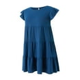 thumbnail image 4 of Robe Décontractée Plissée Fluide à Volants Manches Courtes Boho Plage Vacances Robe Courte, 4 of 8