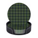thumbnail image 1 of Posavasos de cuero de 6 piezas, posavasos de tartán del clan Reid para bebidas, posavasos para tazas, regalo de inauguración de la casa, ideal para la decoración del hogar, 1 of 7