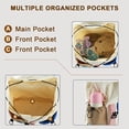 thumbnail image 3 of URSOFINE Color Block Drawstring Backpack Lightweight Large Capacity Casual Daypack, 3 of 8