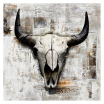 Masterpiece Art Gallery White Cowskull By GraphINC Canvas Art Print 35" x 35"