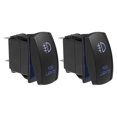 thumbnail image 1 of Unique Bargains 2pcs Fog Lights 5 Pin Toggle Rocker SPST Switch Laser ON/OFF Button 20A/12V 10A/24V Blue LED Lighted, 1 of 8