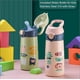 thumbnail image 3 of Botella de agua aislada para niños con tapa abatible de paja, botellas de agua de acero inoxidable para niños para la escuela de boca ancha, vaso de vacío de grado alimenticio sin Bpa con Han, 3 of 5
