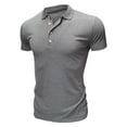 thumbnail image 3 of SWSMCLT Men's Polo Shirts Short Sleeve Golf Regular Fit Lightweight Sports Tops with Collar Casual Workout Tactical Shirt Athletic Tennis Fishing V Neck Stretch Grey Small, 3 of 4