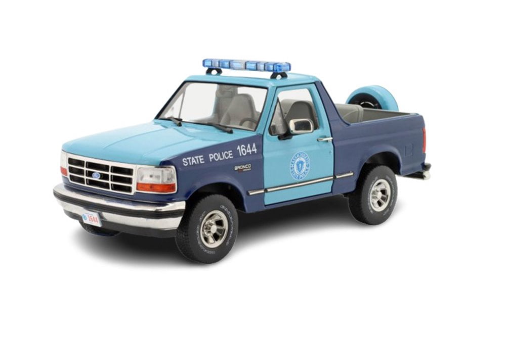 Massachusetts State Police 1996 Ford Bronco XLT - Greenlight 19120 - 1/18 Scale Diecast Car