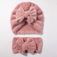 thumbnail image 4 of AJGRHE Cozy Winter Kids Hat And Bow Headband For And Toddlers Soft Warm Lined Cap With Cute Bow Design 2 Piece For Autumn And Winter Pink 0-36 Months, 4 of 6