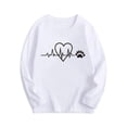 thumbnail image 2 of Riecok Kids Hoodies Girls Long Sleeve Crewneck Casual Loose Hoodie Comfy Prints Lightfleece Lined Tops Trendy Clothes Hoodie Sweatshirt Older Children Pullover White 14-15 T, 2 of 8