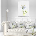 thumbnail image 3 of Designart White Green Watercolor Flower Sketch - Floral Throw Pillow - 12x20, 3 of 5