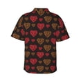 thumbnail image 3 of Fotbe Gold Glitter Heart Hawaiian Shirt for Men Unisex Summer Beach Casual Short Sleeve Cotton Linen Button Down Shirts-3X-Large, 3 of 9