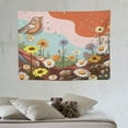 thumbnail image 4 of ONETECH  Retro Boho Floral Tapestry Rainbow Vintage Mushroom Flowers Abstract Funky Tapestries Wall Hanging For Room, 4 of 7