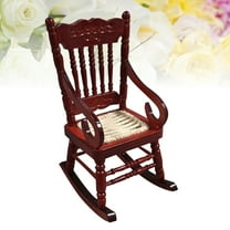 GARVALON 1Pcs Miniature Rocking Chair 5x6.5x9.3cm Dark Brown for