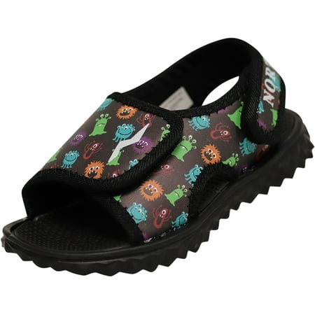 

NORTY Toddler Boys Male Adjustable Ankle Strap Sport Sandals Black Monsters