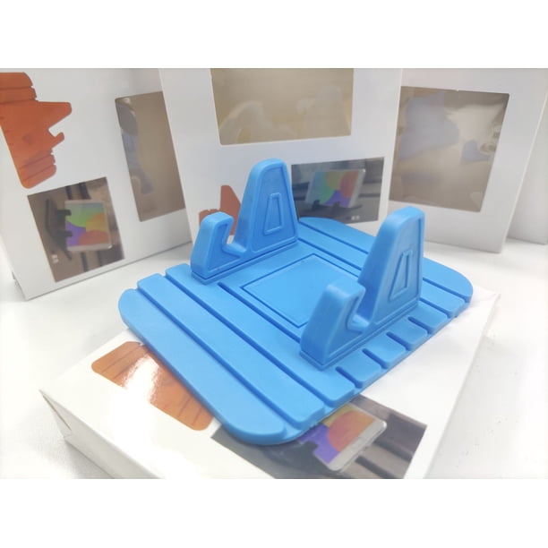 Soporte para teléfono de coche azul, soporte de silicona antideslizante para smartphone, soporte para teléfono móvil de hasta 7 pulgadas.