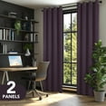 thumbnail image 5 of Deconovo 100% Blackout Curtains for Bedroom, Thermal Insulated, 2 Panels, 52"x108", Royal Purple, 5 of 9