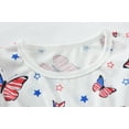 thumbnail image 4 of DDSOL Girls Independence Day Dresses Butterfly Graphics Flutter Sleeves One-Piece White 2-7T, 4 of 7