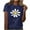 Dark Blue, variant on HONHUZH Womens Summer Tops Daisy Printed Crew Neck Casual T-shirt Short Sleeve Crew Neck Top