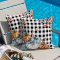 thumbnail image 2 of Throw Pillow Covers, Orange Blue Grey Pumpkins Fall Decorative Throw Pillow Covers 20x20 Inch, Thanksgiving Botanical Plaid Square Linen Pillow Cases for Couch/Living Room/Sofa, 2 of 9