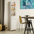 thumbnail image 5 of Costway Bathroom Tall Storage Cabinet Freestanding Linen Tower w/ Open Shelves & Drawer, 5 of 10