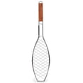 thumbnail image 2 of Wooden Handle Fish Grill Net Clamp - BBQ Tool for Outdoor Cooking, Stainless Steel Mesh, Easy Clean, Ideal for Camping, 2 of 6