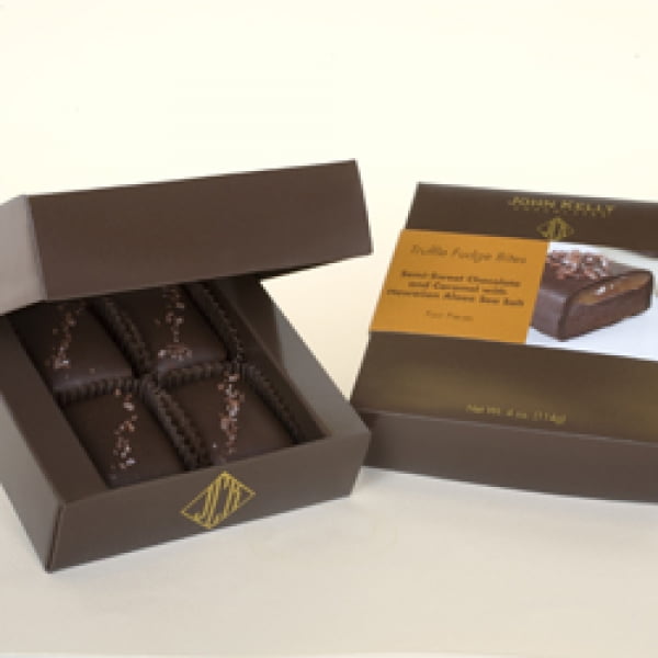 Chocolate Caramel Truffle Fudge Bites With Hawaiian Sea Salt by